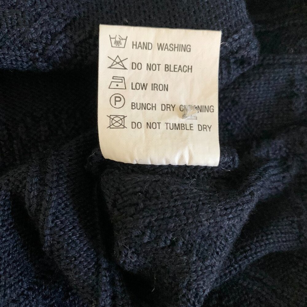 VTG BOGNER Men's Dark Blue Wool Blend Apres Ski Sweater Size M Fits like L - Picture 8 of 12